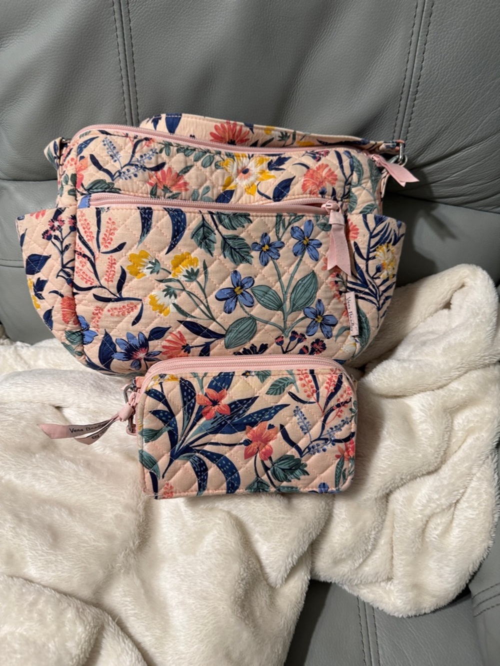 Vera Bradley floral Quilted Crossbody and Wallet Set - Pink Floral
